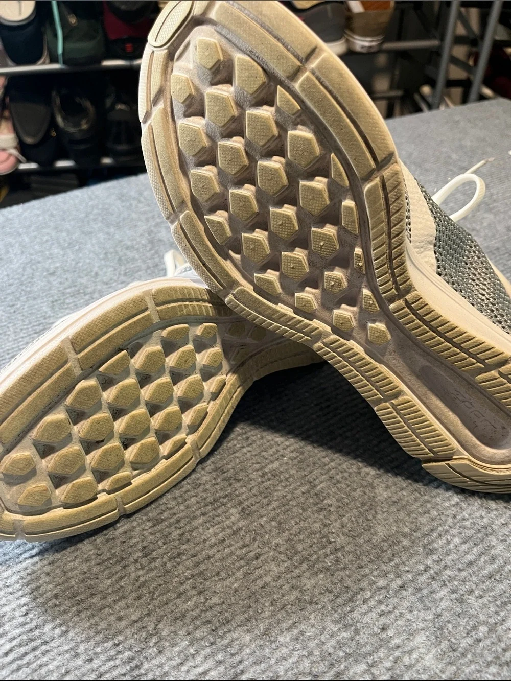Nike Women’s White and Light Gray Zoom Running Sneakers